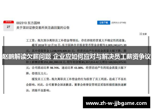 赵鹏解读欠薪问题 企业应如何应对与解决员工薪资争议