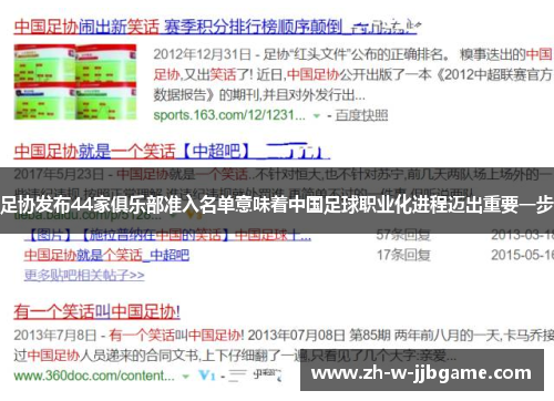 足协发布44家俱乐部准入名单意味着中国足球职业化进程迈出重要一步 足协发布44家俱乐部准入名单意味着中国足球职业化进程迈出重要一步